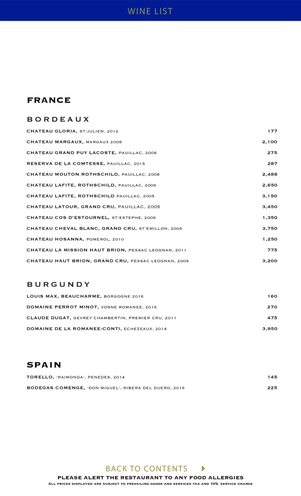 Lavo Wine Options