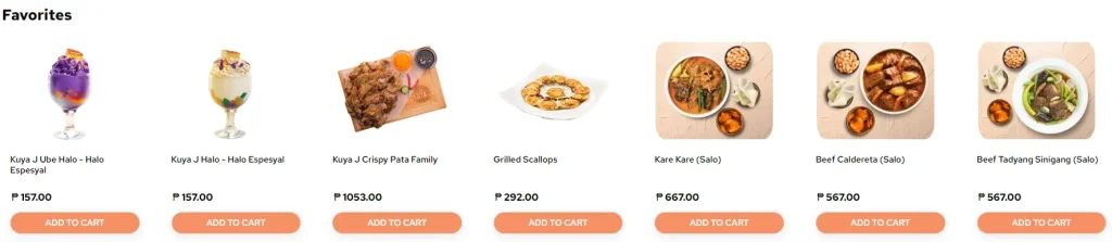 Kuya J Menu