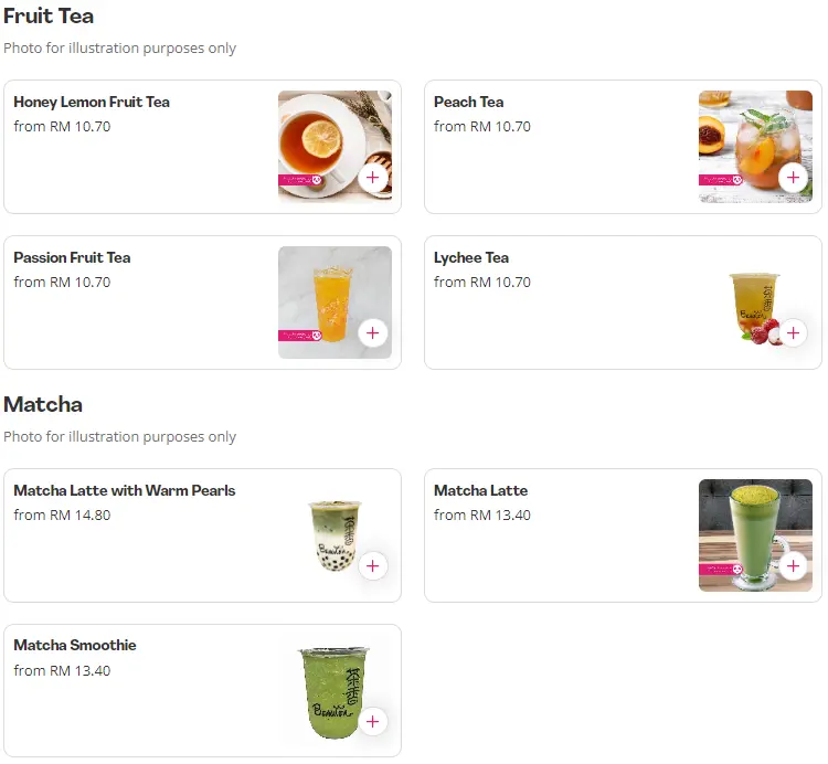 Beutea Menu List