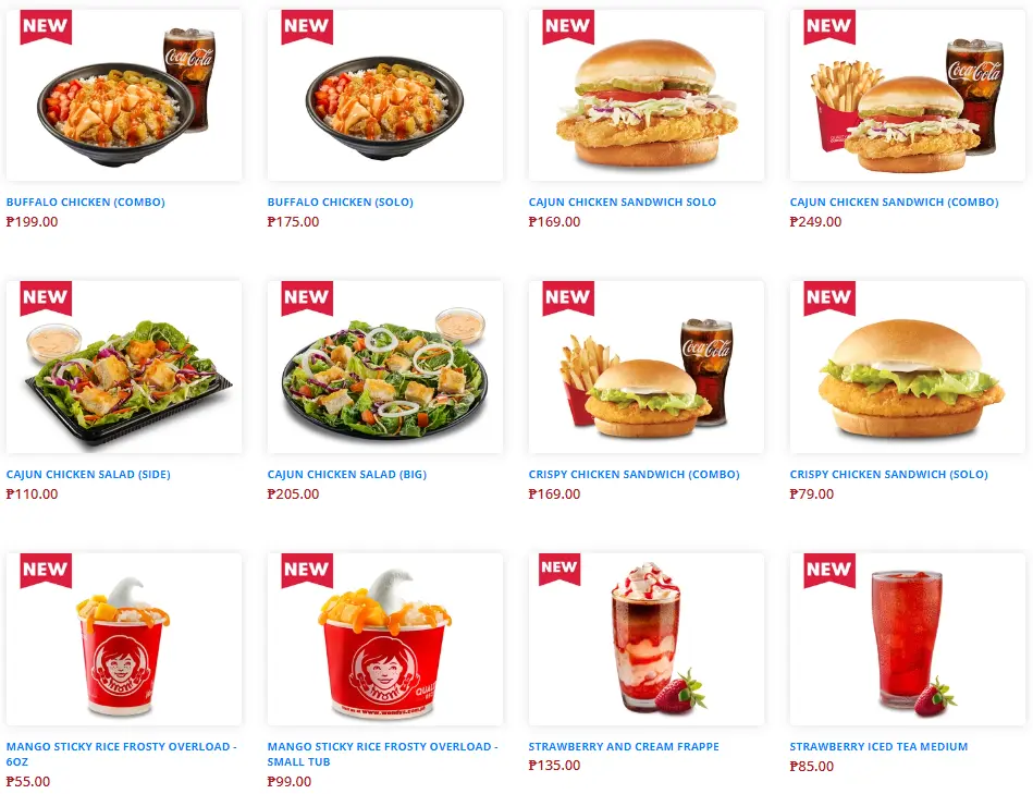 Wendy’s Menu