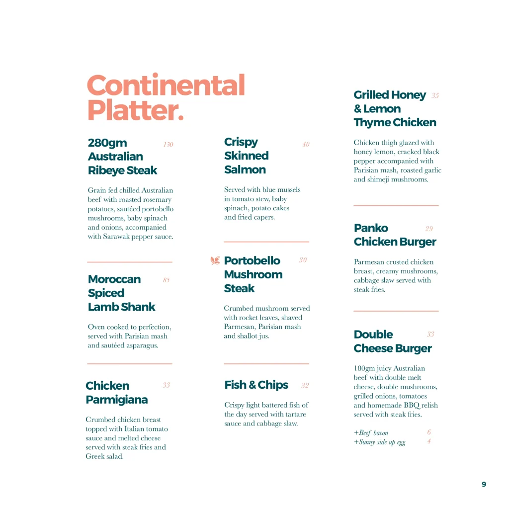 Serai Menu Options