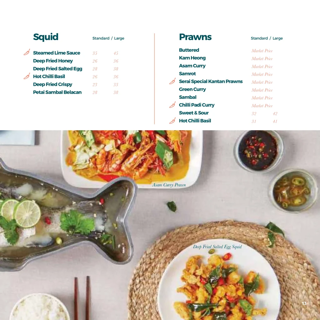 Serai Menu Card