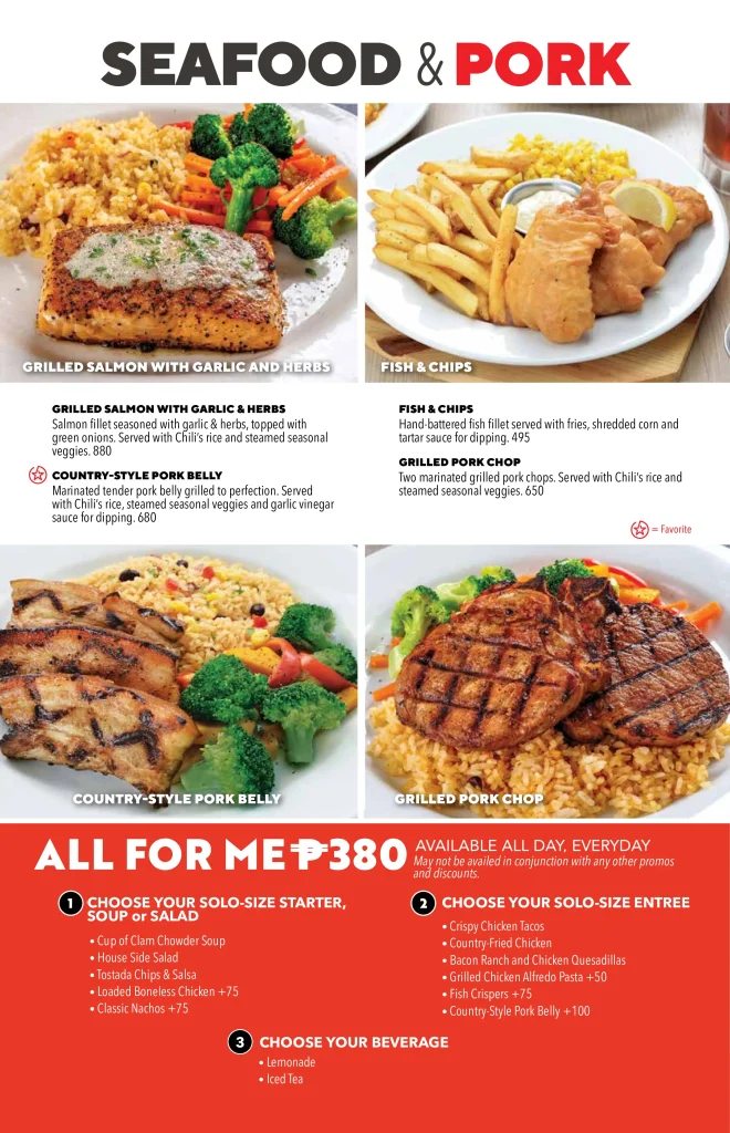 Chili's Seafood Prices