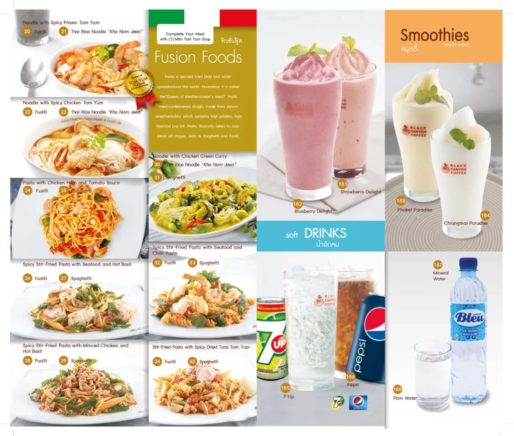 Black Canyon Malaysia Menu Card
