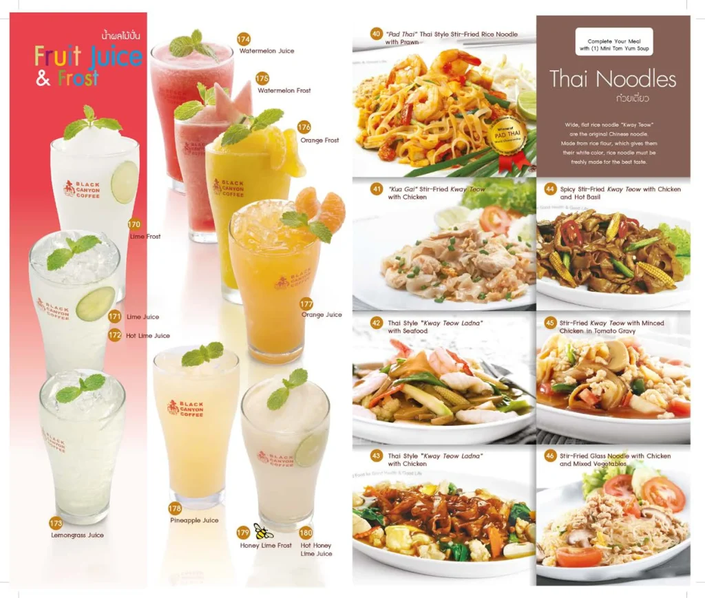 Menu Black Canyon