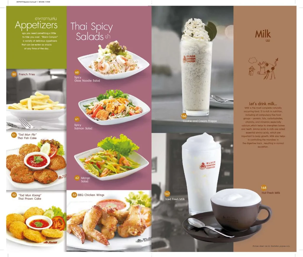 Black Canyon Menu