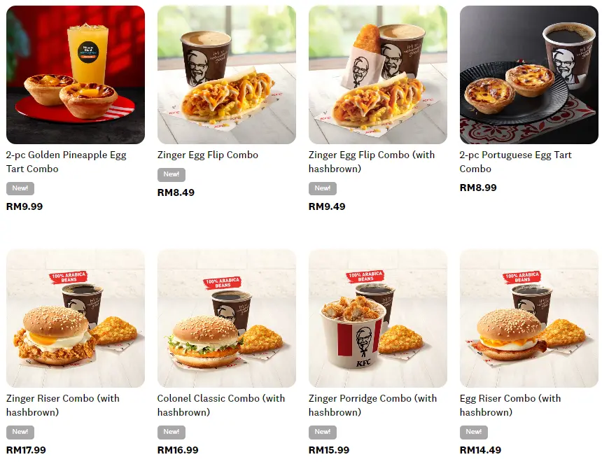 KFC Breakfast Combos
