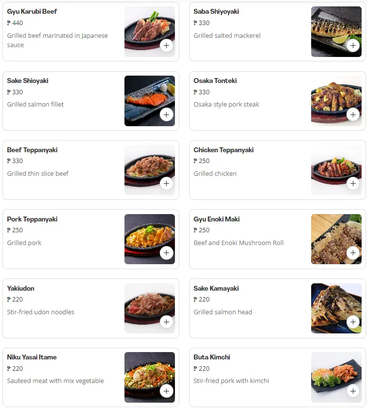 Manmaru Menu Items