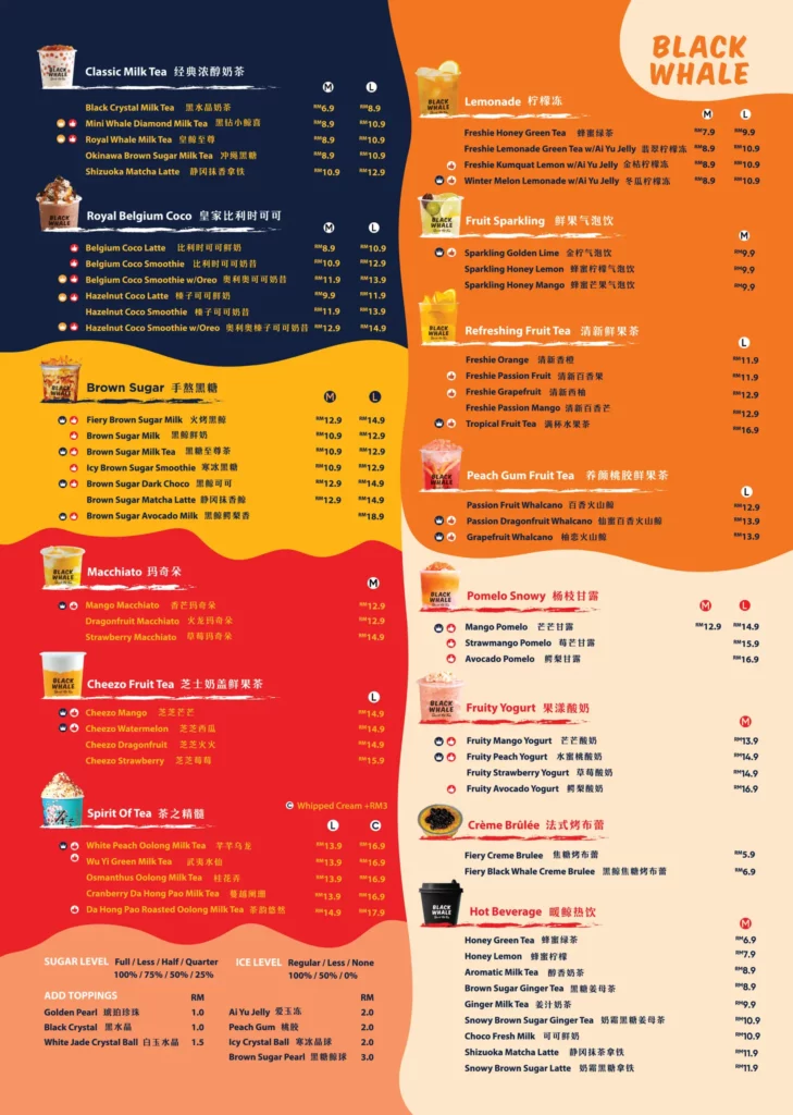 Black Whale Menu